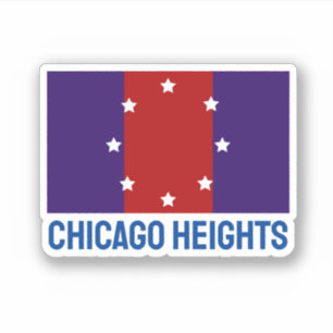 Adesivo Bandeira de Chicago Heights, Illinois