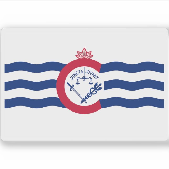 Adesivo Bandeira de Cincinnati, Ohio (Frente)