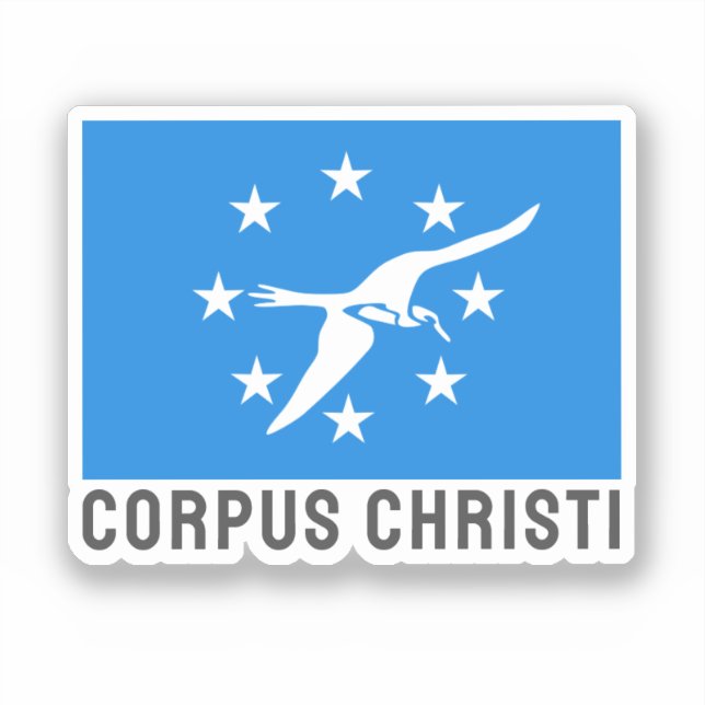 Adesivo Bandeira de Corpus Christi, Texas (Frente)