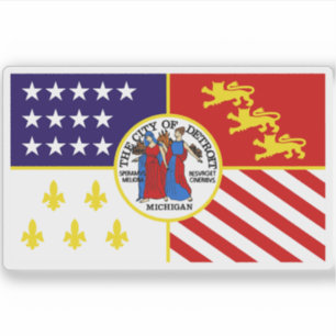 Adesivo Bandeira de Detroit, Michigan (1976-2000)