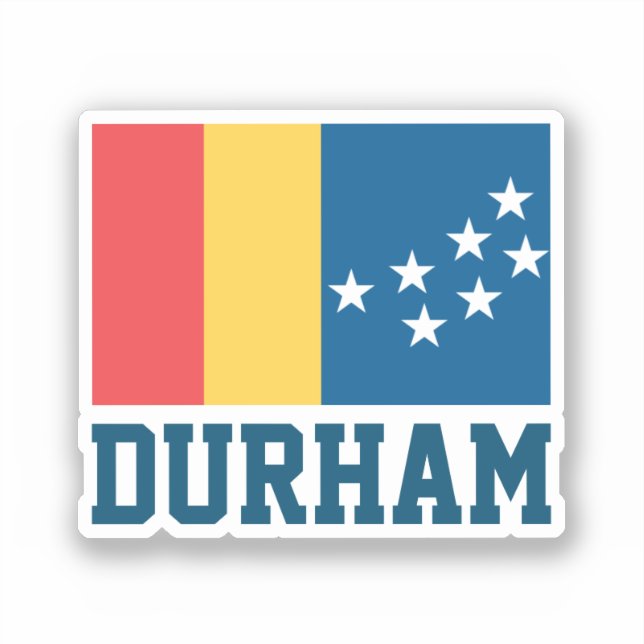 Adesivo Bandeira de Durham, Carolina do Norte (Frente)