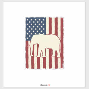 Adesivo Bandeira de Elefante Patriótico Design Vetorial Vi