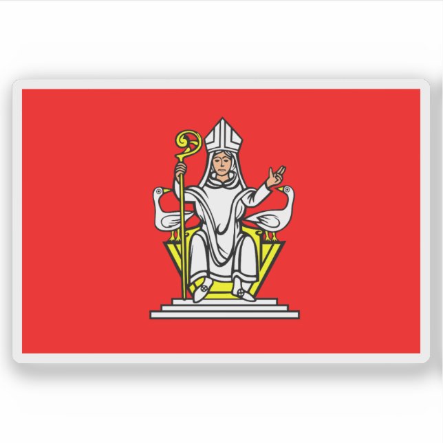 Adesivo Bandeira de Frenštát pod Radhoštěm, República Chec (Frente)