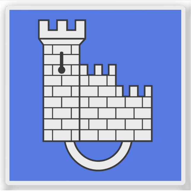 Adesivo Bandeira de Friburgo (Freiburg), Suiça (Frente)