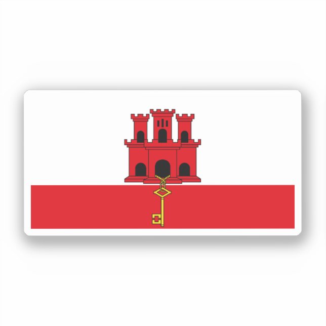 Adesivo Bandeira de Gibraltar (Frente)