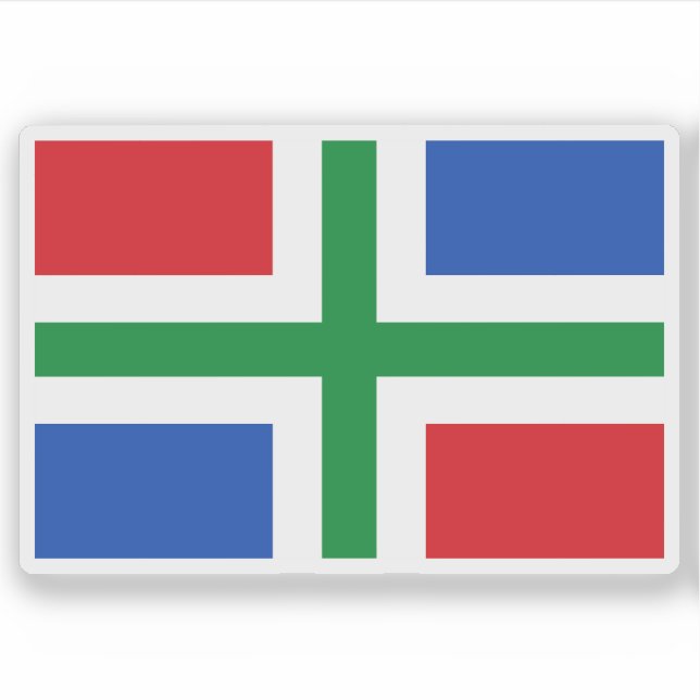 Adesivo Bandeira de Groningen (província), Países Baixos (Frente)