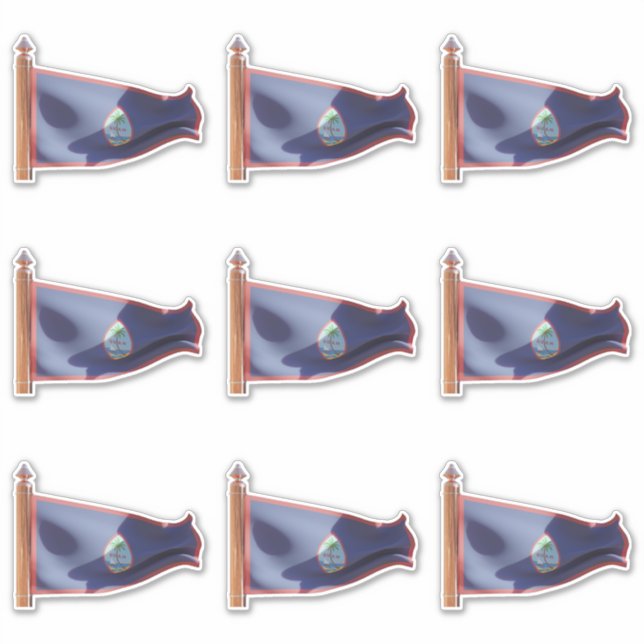 Adesivo Bandeira de Guam (Frente)