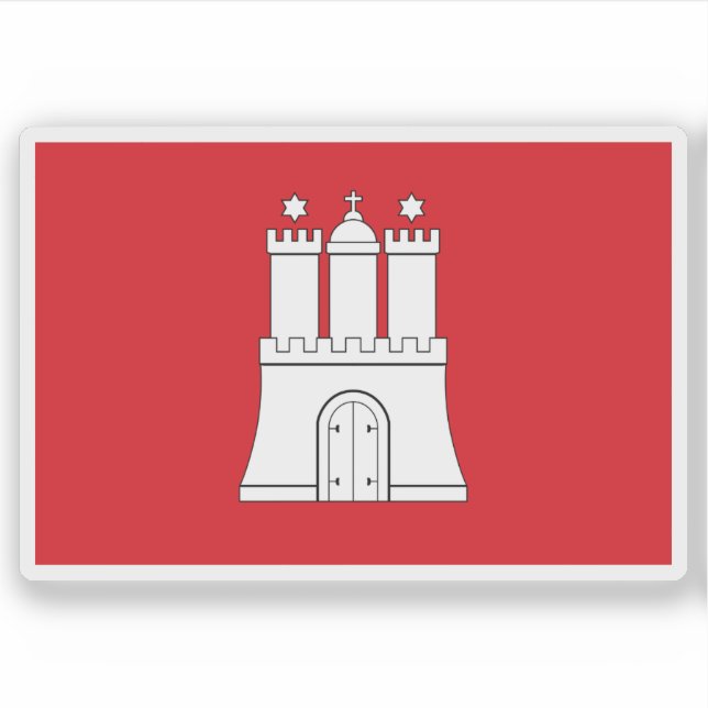 Adesivo Bandeira de Hamburgo, Alemanha (Frente)