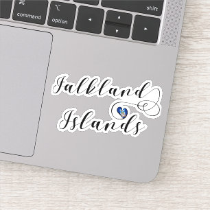 Adesivo Bandeira de Ilhas Falkland do coração, ilhas de