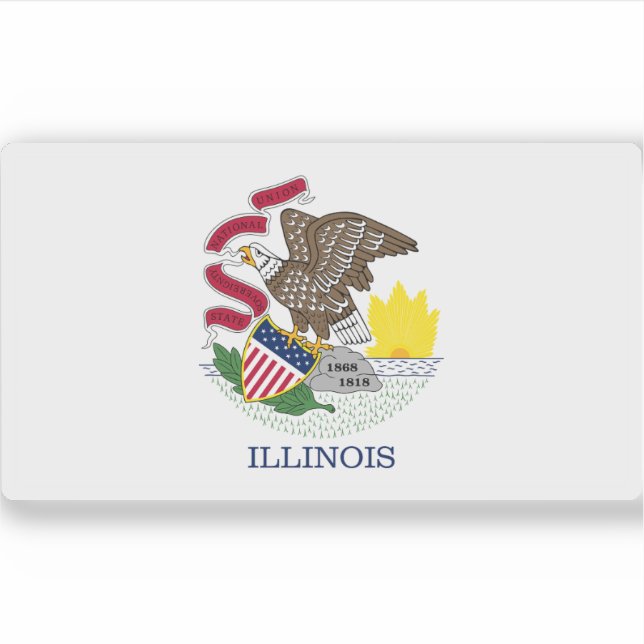 Adesivo Bandeira de Illinois (Frente)