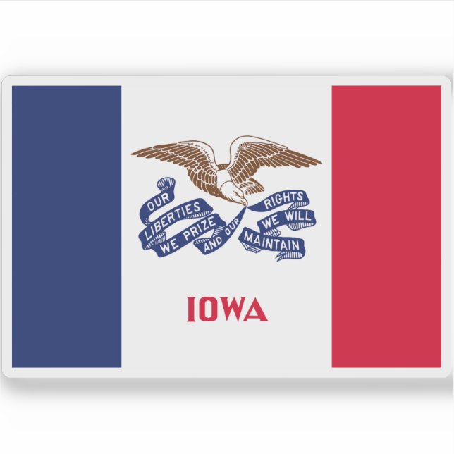 Adesivo Bandeira de Iowa (Frente)