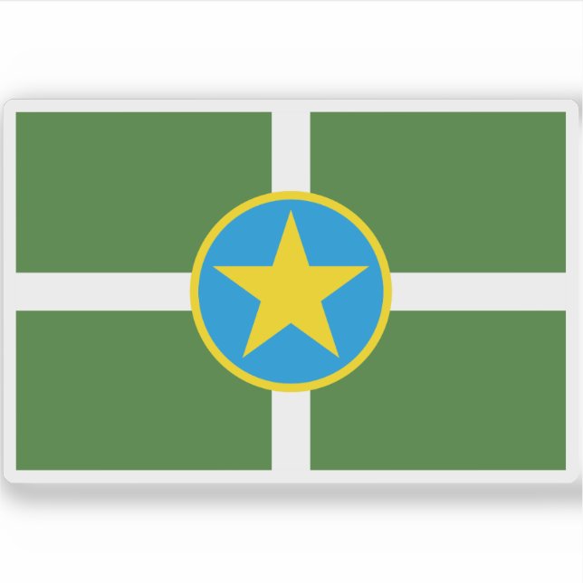 Adesivo Bandeira de Jackson, Mississippi (Frente)