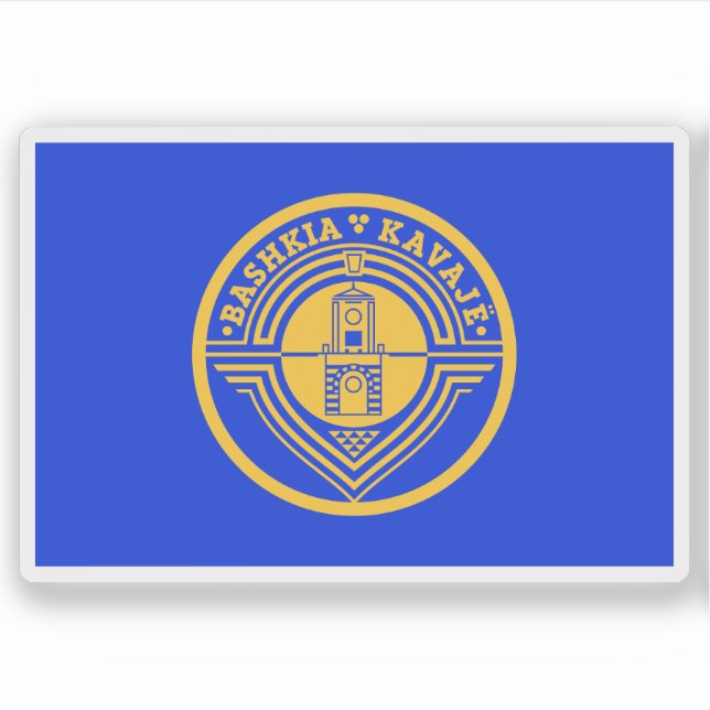 Adesivo Bandeira de Kavajë, Albânia (Frente)