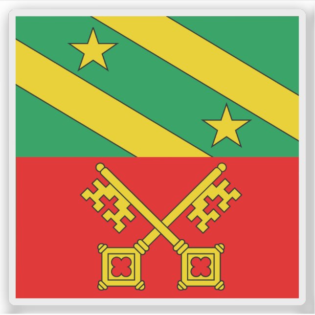 Adesivo Bandeira de Lancy, Suiça (Frente)