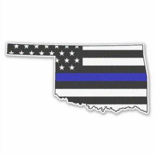 Adesivo Bandeira de linha azul fina Oklahoma