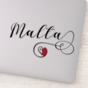 Adesivo Bandeira de Malta do coração, maltesa