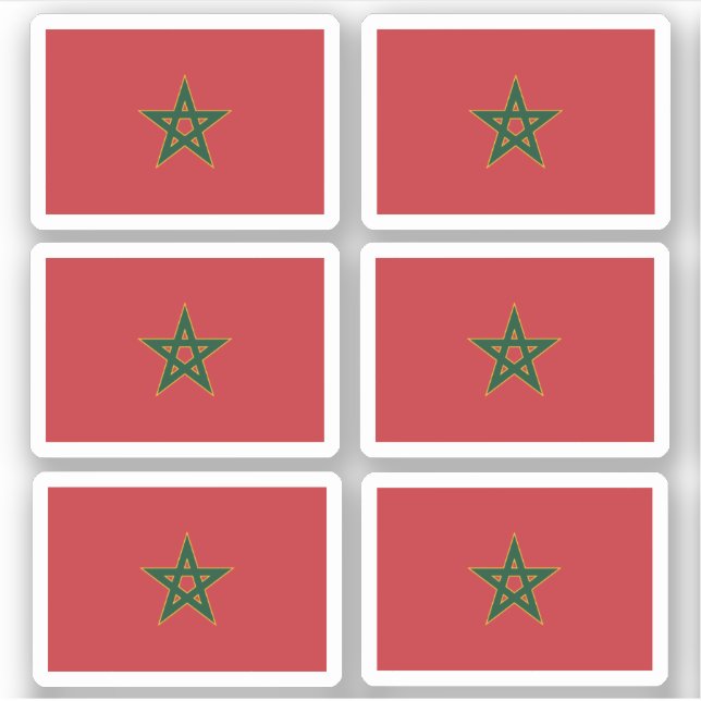 Adesivo Bandeira de Marrocos - uma coleção (Frente)