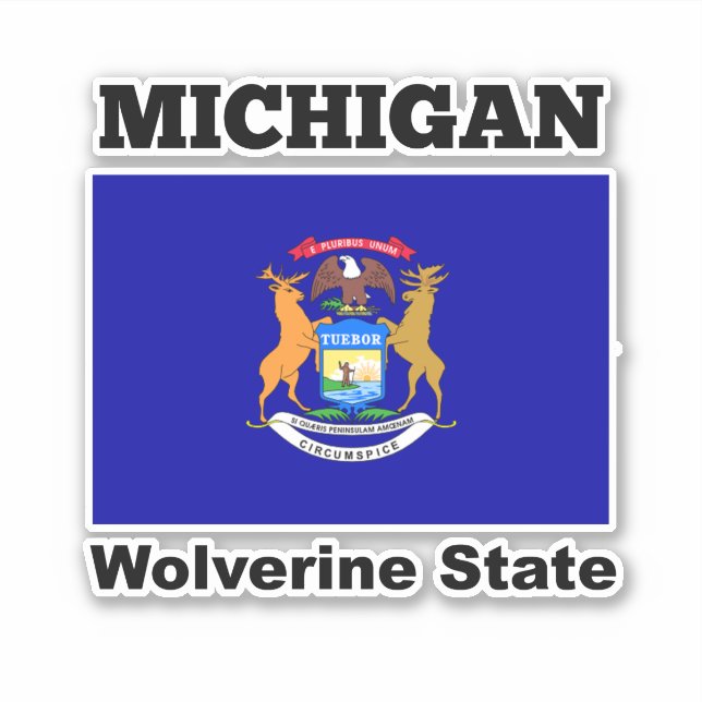Adesivo Bandeira de Michigan, Estado Wolverine (Frente)
