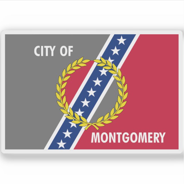 Adesivo Bandeira de Montgomery, Alabama (Frente)