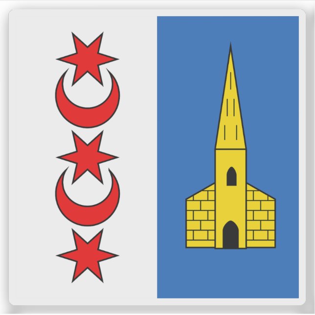 Adesivo Bandeira de Montreux, Suiça (Frente)