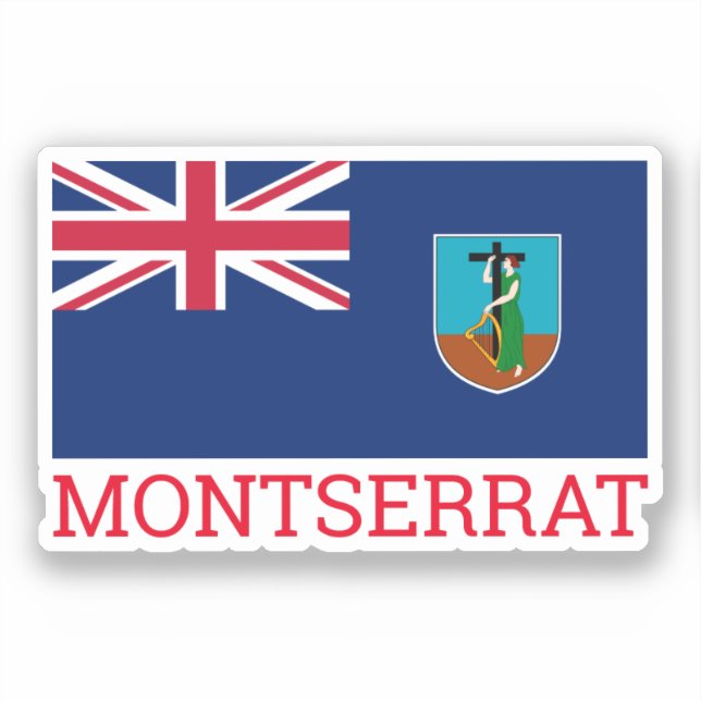 Adesivo Bandeira de Montserrat (Frente)