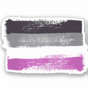 ADESIVO BANDEIRA DE ORGULHO ASSEXUAL PINTADA
