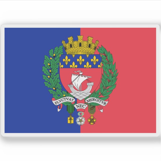 Adesivo Bandeira de Paris, França (Frente)