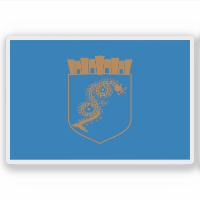 Adesivo Bandeira de Pogradec, Albânia (Frente)