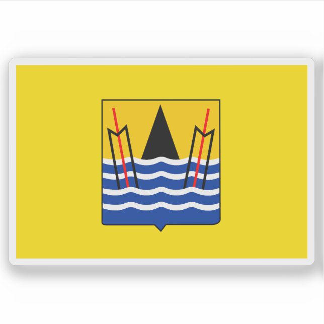 Adesivo Bandeira de Pointe-Noire, República do Congo (Frente)