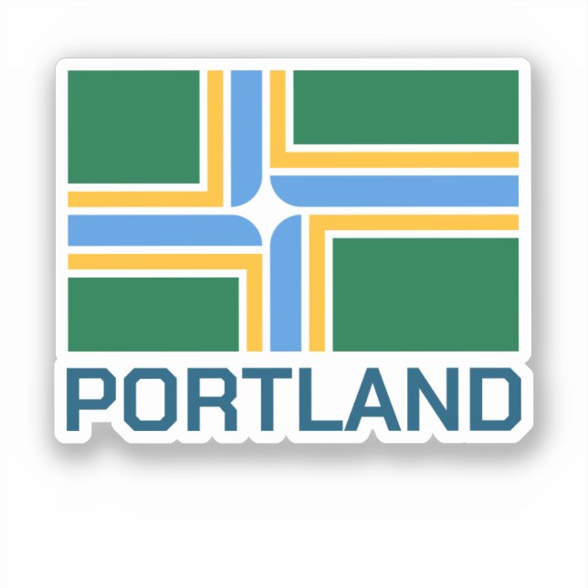 Adesivo Bandeira de Portland - Oregon (Frente)
