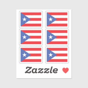 Adesivo Bandeira de Porto Rico Conjunto de 6