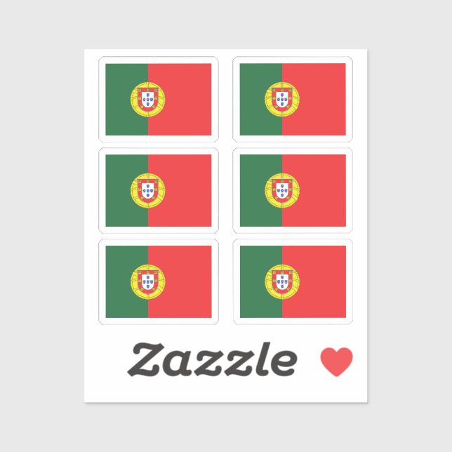 Adesivo Bandeira de Portugal Coleção Embalagem de 6 (Folha)