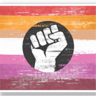 Adesivo Bandeira de protesto pintada de lésbica