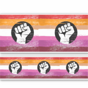 Adesivo Bandeira de protesto pintada de lésbica