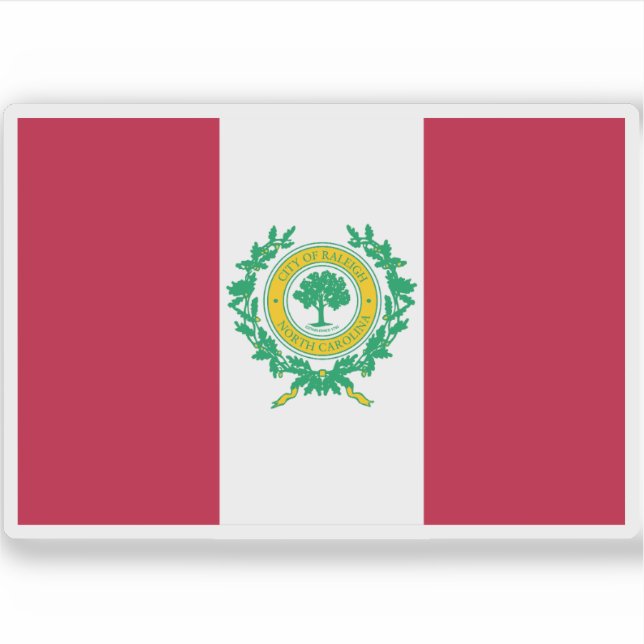 Adesivo Bandeira de Raleigh, Carolina do Norte (Frente)