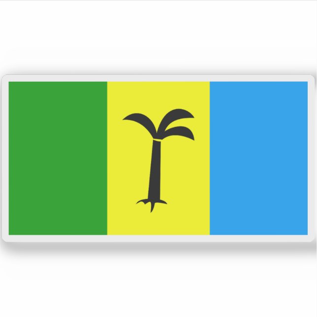 Adesivo Bandeira de São Cristóvão-Neves-Anguilla (Frente)