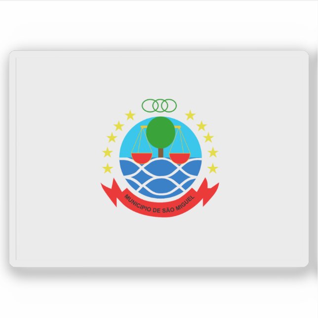Adesivo Bandeira de São Miguel, Cabo Verde (Cabo Verde) (Frente)