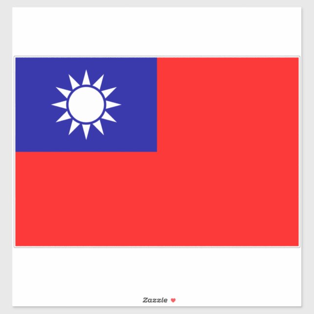 Adesivo Bandeira de Taiwan: República da China, Taipé Chin (Folha)