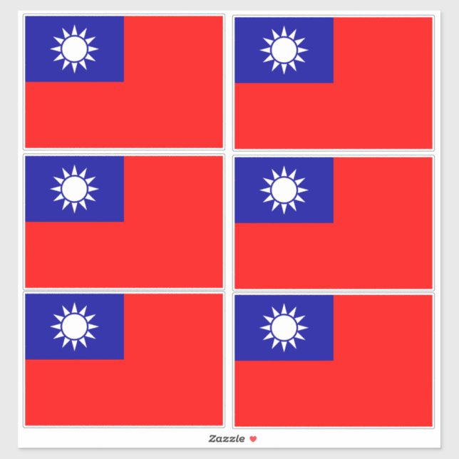 Adesivo Bandeira de Taiwan: República da China, Taipé Chin (Folha)
