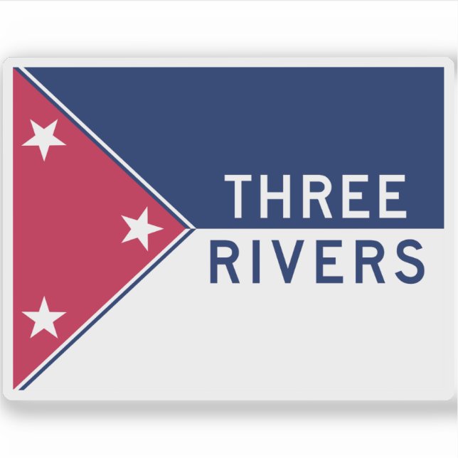 Adesivo Bandeira de Three Rivers, Michigan (Frente)