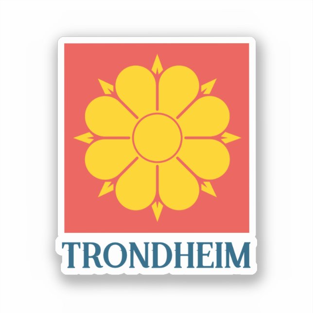 Adesivo Bandeira de Trondheim, Noruega (Frente)