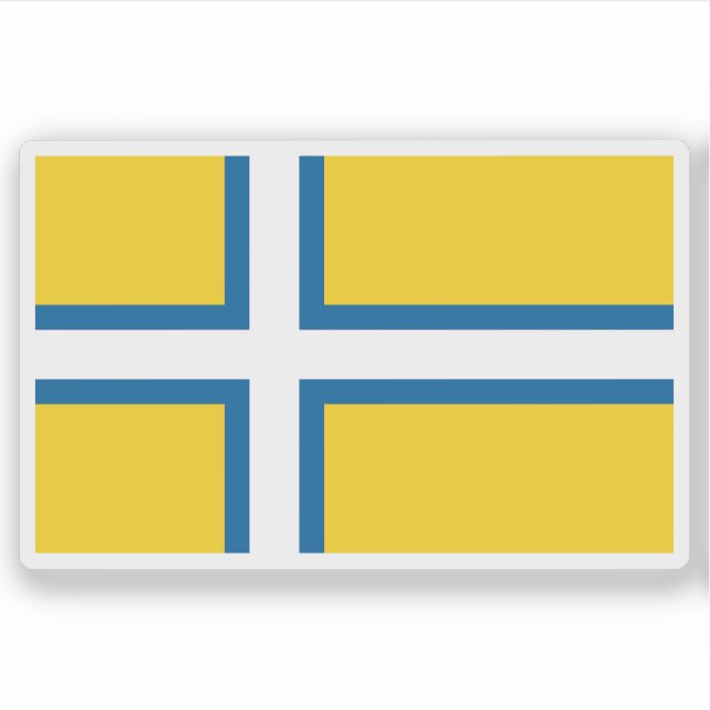 Adesivo Bandeira de Västergötland (West Gothland), Suecia (Frente)