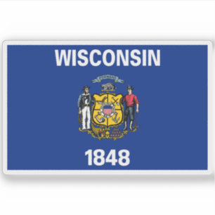 Adesivo Bandeira de Wisconsin