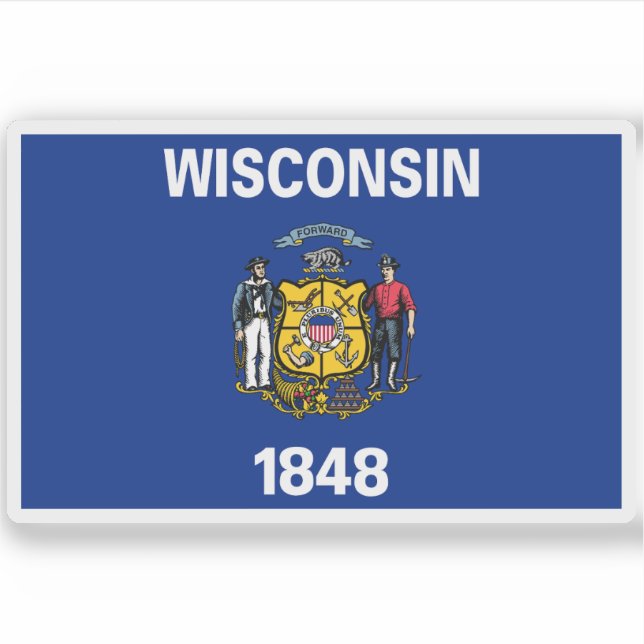 Adesivo Bandeira de Wisconsin (Frente)