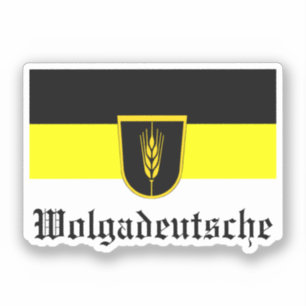 Adesivo Bandeira de Wolgadeutsche (versão em preto/amarelo