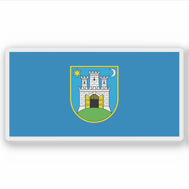 Adesivo Bandeira de Zagreb, Croácia (Frente)