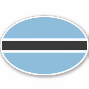 Adesivo Bandeira do Botsuana Oval