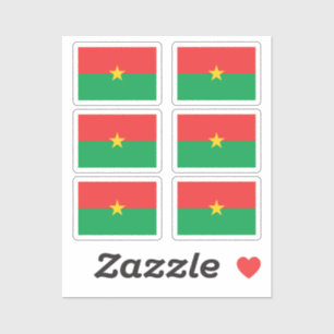 Adesivo Bandeira do Burkina Faso Conjunto de 6