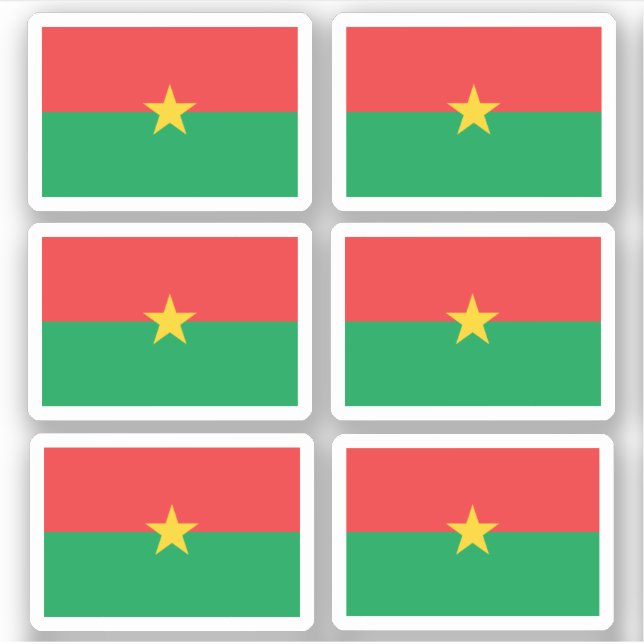 Adesivo Bandeira do Burkina Faso - um colecionador (Frente)