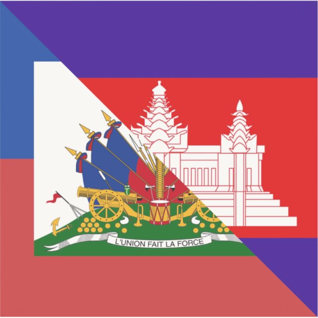 Adesivo Bandeira do Camboja no Haiti | Bandeira do Haiti H (Frente)